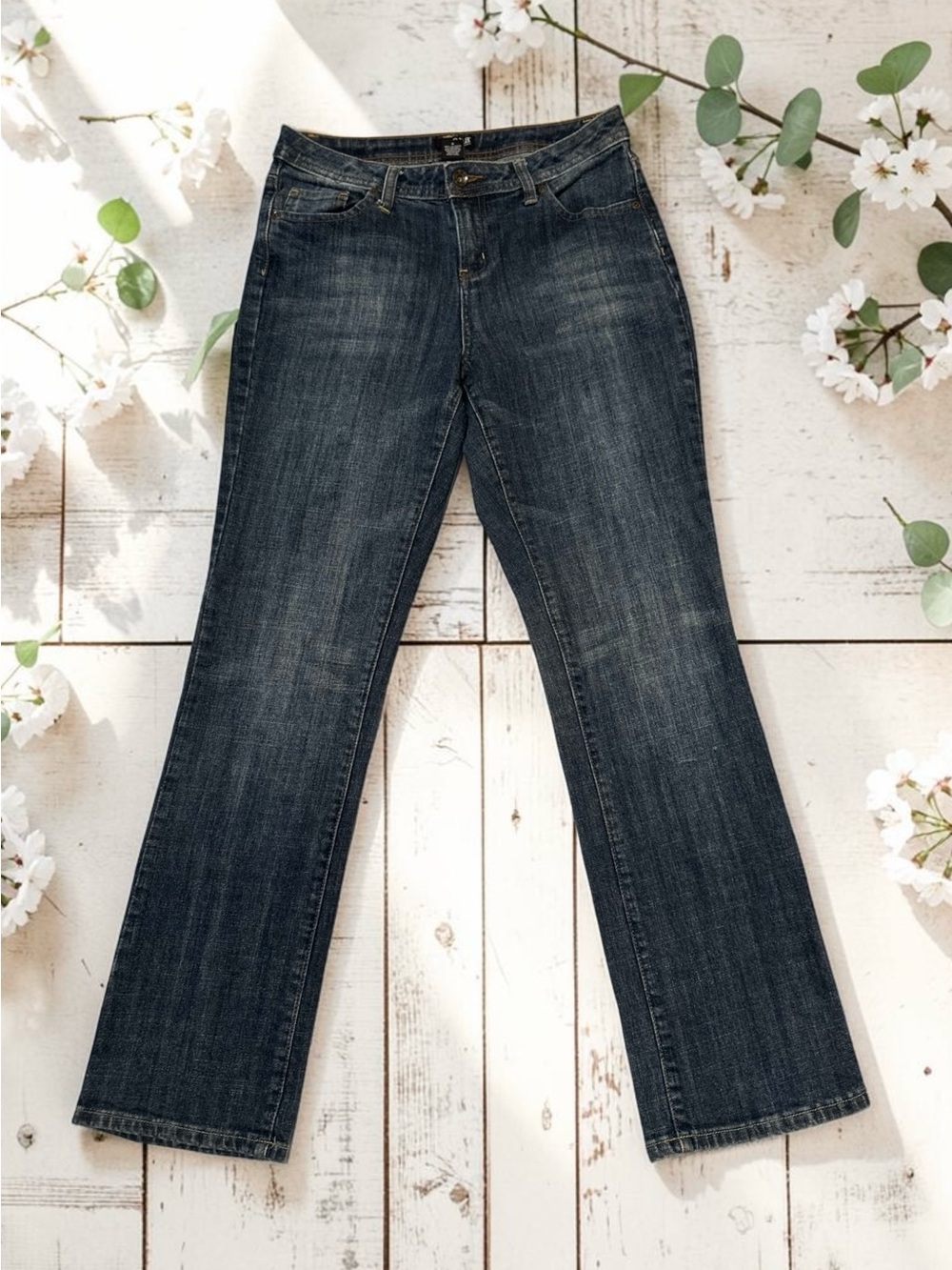 ANA Bootcut Jeans Womens 8 Regular 30 X 34 BLUE Denim Mid-Rise Western